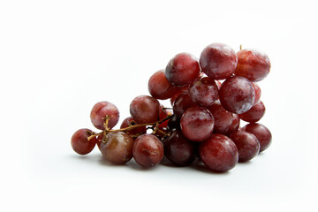 Red grape isolated on white