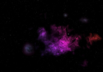 Star field and distant cold space nebula.