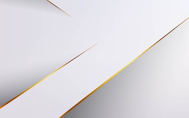 Abstract simple white vector background with gold lines