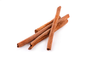 cinnamon stick isolated on white background closeup