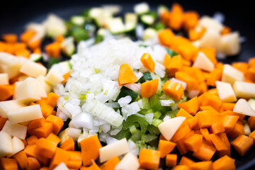 chopped vegetables on a plate