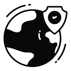 global, Protection and security vector icons set cyber computer network business data technology