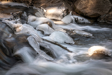 cascades in river raab in winter, austria