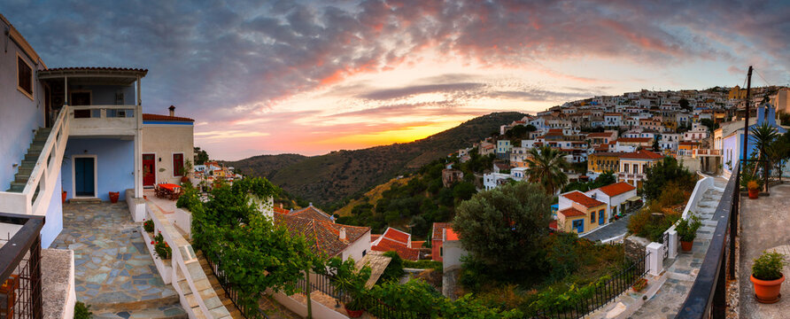 Ioulida village on Kea island in Greece.
