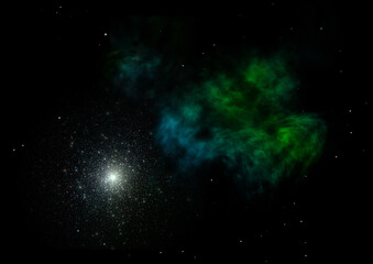 Star field in space and a nebulae.