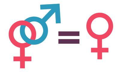 Equality concept. Equality to be one, free woman and traditional relationship. Equal rights concept. Gender equality.