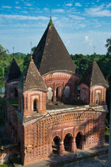 Govinda Mandir temple in Puthia is decorated with terracotta plaques