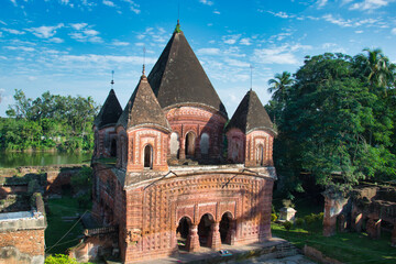 Govinda Mandir temple in Puthia is decorated with terracotta plaques