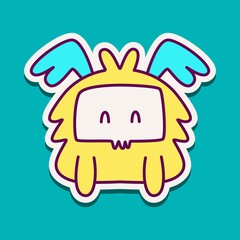 Obraz premium cute monster cartoon doodle design for coloring, backgrounds, stickers, logos, symbol, icons and more