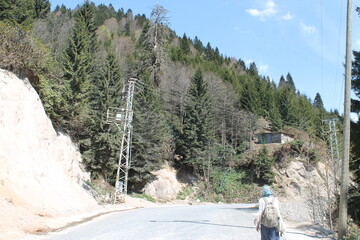 hiking in the mountains