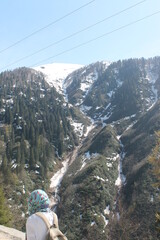 hiking in the mountains