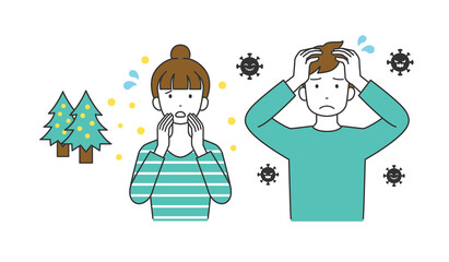 花粉症　花粉　ウィルス　コロナ　カップル