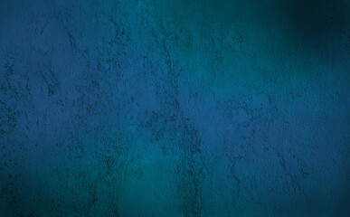 rough blue and cyan bright concrete or cement surface background with space for text. colorful abstract grunge decorative gradiented turquoise stucco wall background.