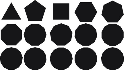 difference angles from triangle to hexagonal 
