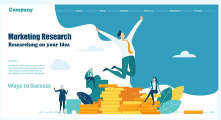 Business people working together in finance industry, advising, investing, developing and supporting new start ups. Creative business website template, modern flat design.