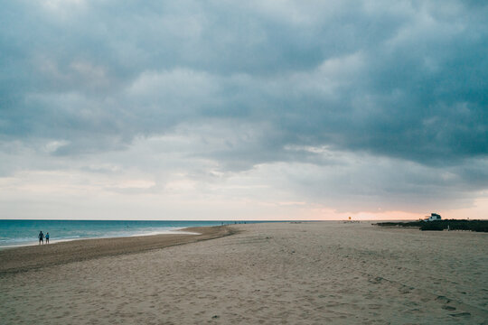 Cloudy sunset at a calm and peaceful beach
