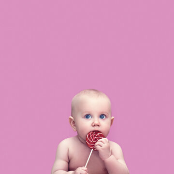 Baby with candy