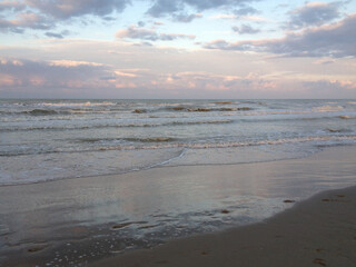 Beach at sunset in Italy