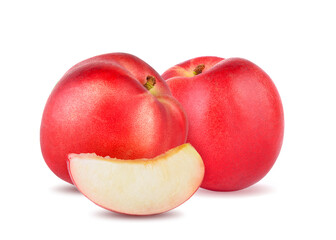 Nectarine fruit on white background