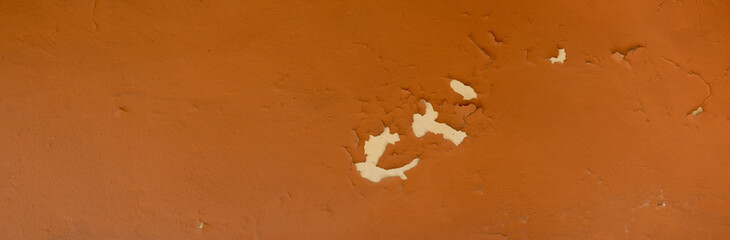 vintage brown ruined wall, panorama banner