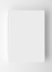 Science and education -  White empty closed book top view on the white background