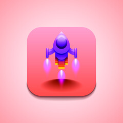 Obraz premium Abstract Spaceship Rocket Logo Vector Icon Symbol