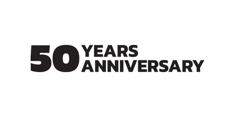 50 years anniversary logo design. 50th birthday celebration icon or badge. Vector illustration.
