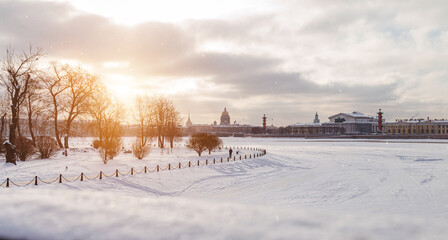 Panorama of St. Isaac's Cathedral from the Neva River
