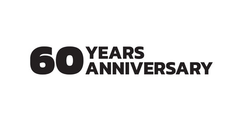 60 years anniversary logo design. 60th birthday celebration icon or badge. Vector illustration.