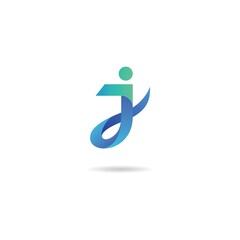 initial j logo design icon element template