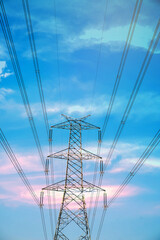 High voltage transmission towers line	

