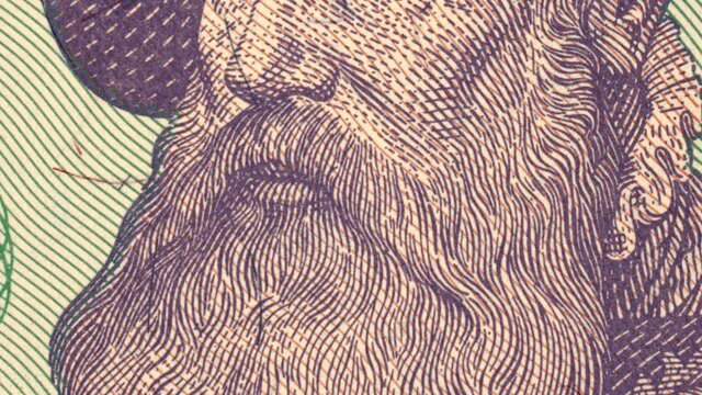 King Gustav I Vasa portrait on vintage Sweden banknote tilting. Slider Shot