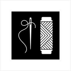 Thread Reel Needle Icon, Sewing Needle Thread Reel
