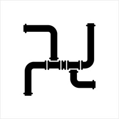 Pipe Icon, Pipe Fitting Icon, Water, Gas, Oil Pipeline, Plumbing Work