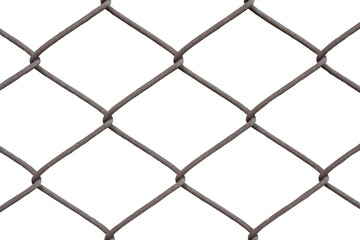 Fototapeta premium Rusty chain fence on white background