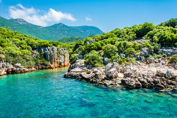 Beautiful Turqouse Bay in Kas Town of Turkey