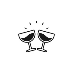 Wineglass flat vector icon. Drink flat vector icon