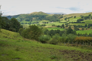 Fototapeta na wymiar Dentdale, Helms Knott and the Howgill Fells, Cumbria, England, UK