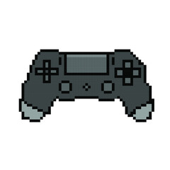 Vintage gamepad. Pixel art style joystick vector illustration. seamless abstract pattern in pixel game style. With dice. Textiles, print, t-shirts, web