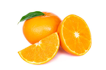 Fresh orange isolated on white background