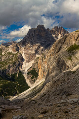 View of the Dolomites mountains