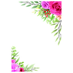 Beautiful pink rose frame decoration set
