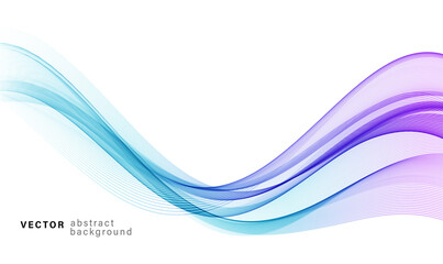 Vector blue color abstract wave design element