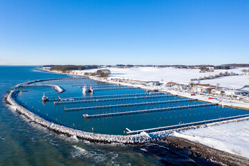 Jachthafen Grömitz im Winter, Schleswig Holstein, Deutschland