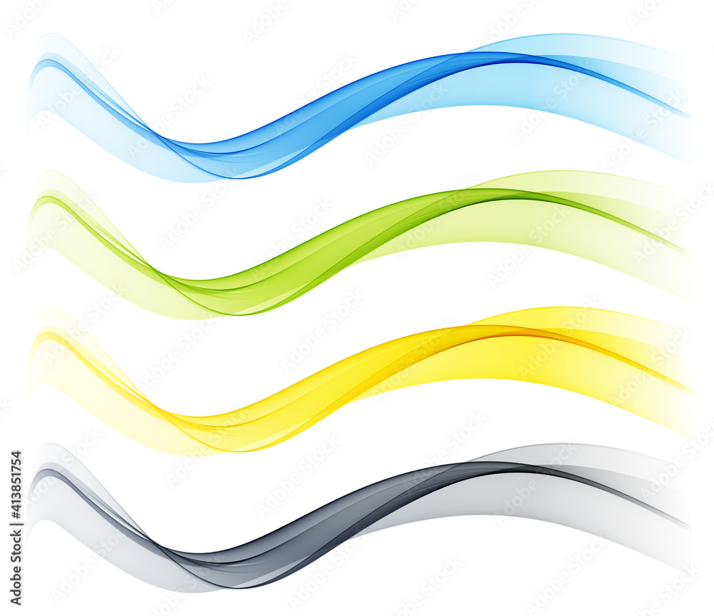 Poster Set of color abstract wave design element