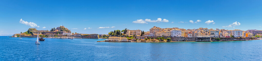 Fototapeta na wymiar Panoramic view of Kerkyra, capital of Corfu island, Greece.