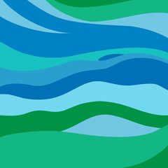 Fototapeta premium Blue abstract waves. Vector illustration, background.