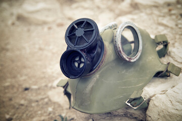 Old mask for bacteriological warfare used during the cold war era.