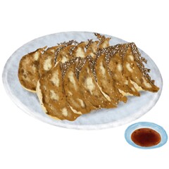 焼き餃子(手描き)