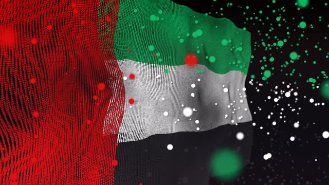 Amazing particle animation of the United Arab Emirates Flag